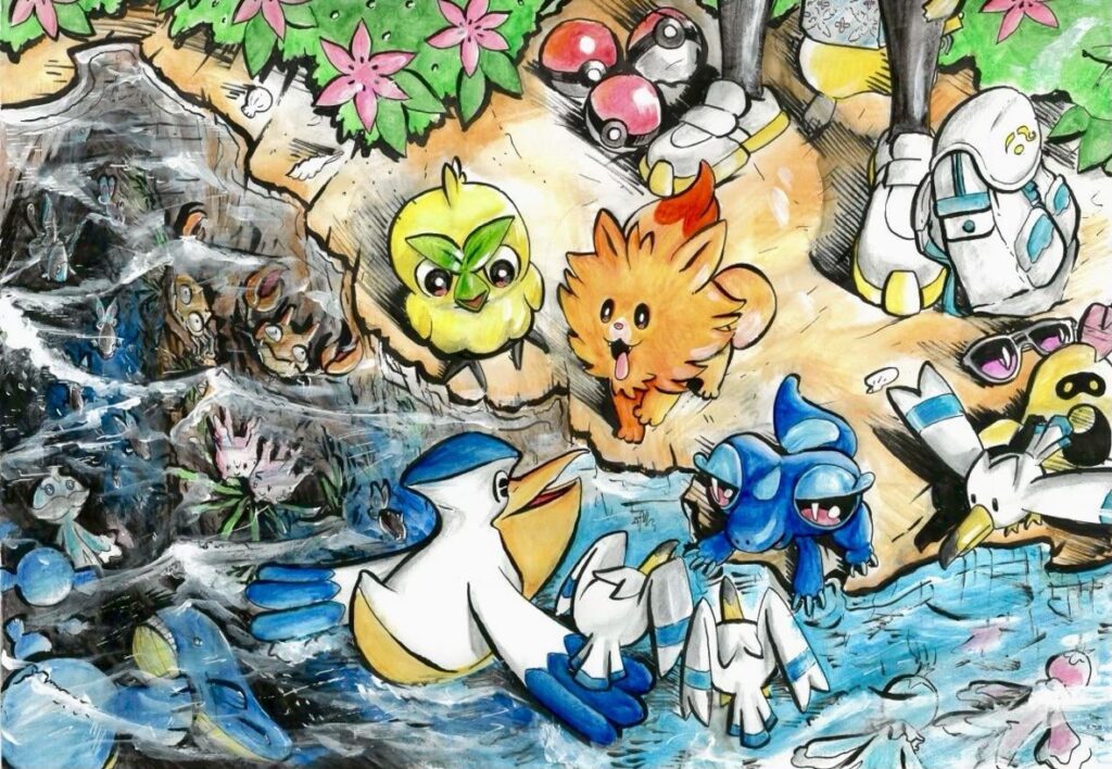 [OC] First Meeting (watercolour pencil)