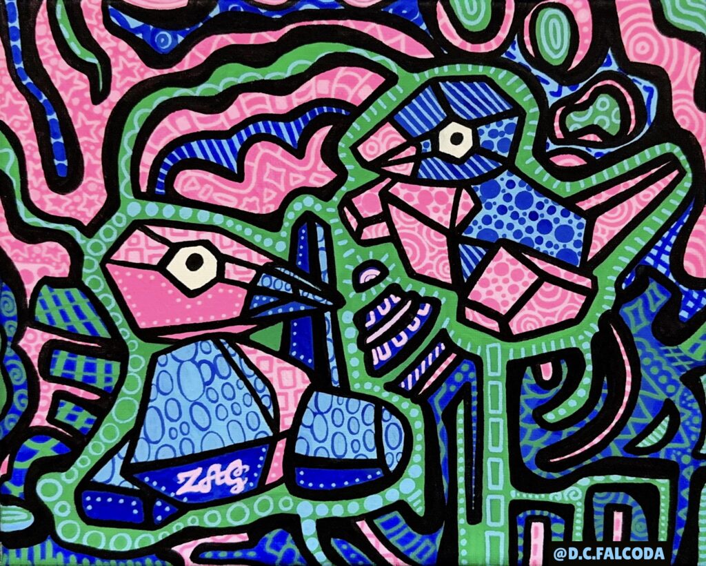 Porygon Party 🎉 (acrylic on canvas)