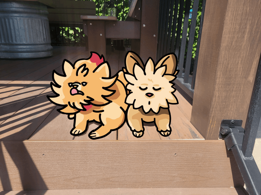 Drew my dogs as the Pokémon based on their breeds