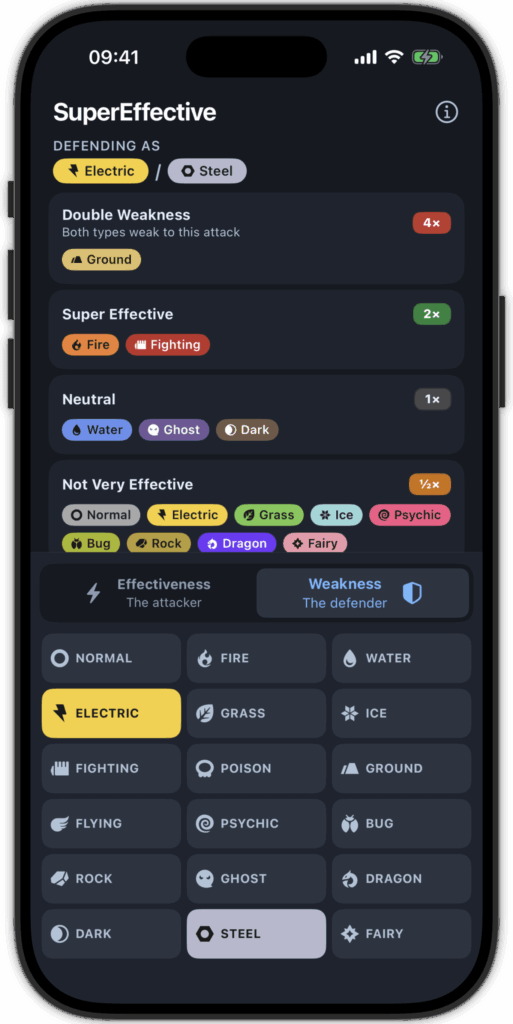 I made a type effectiveness app for quick lookups during battles