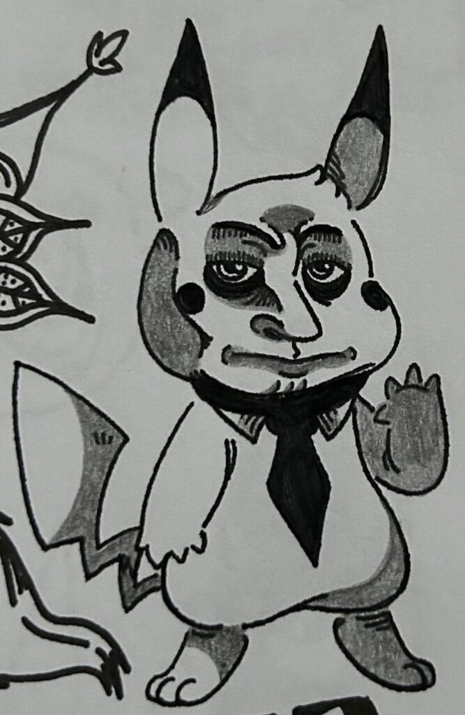 Pikachu and Eevee.(my art)