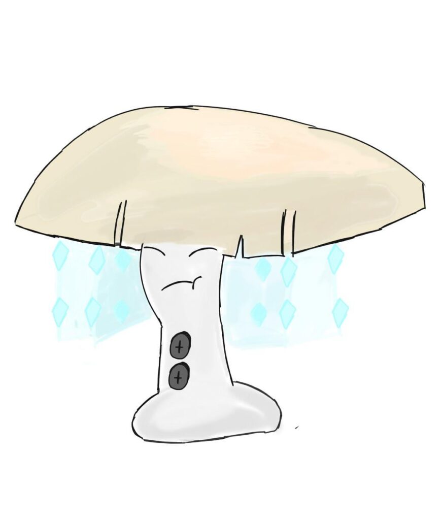 Warming up my digital artistic skills. I came up with a Bug/Ice mushroom.