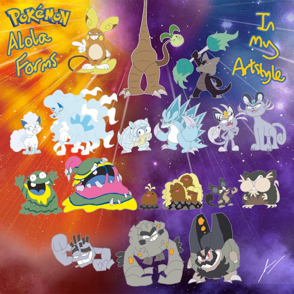 Here Are The Alola Forms In My Artstyle [OC]