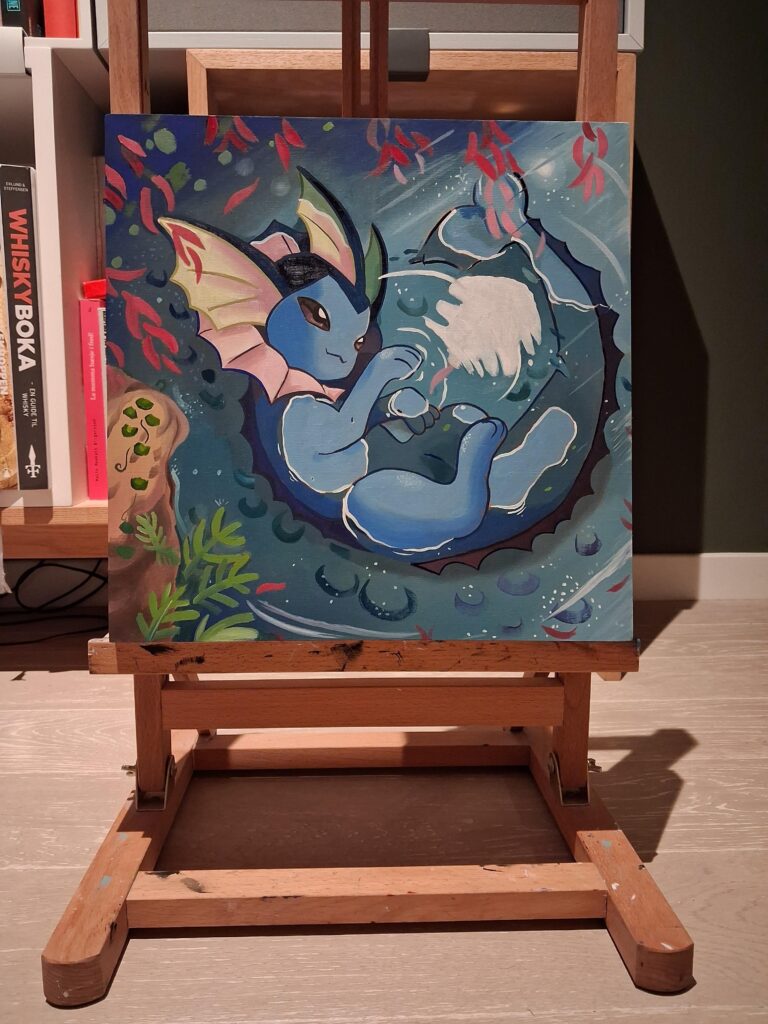 Vaporeon oil painting