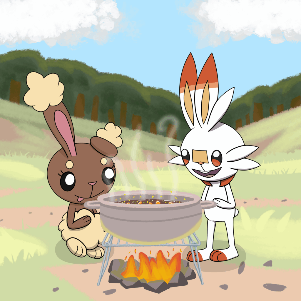 I've been drawing scorbunny a lot so I've given him a partner this time
