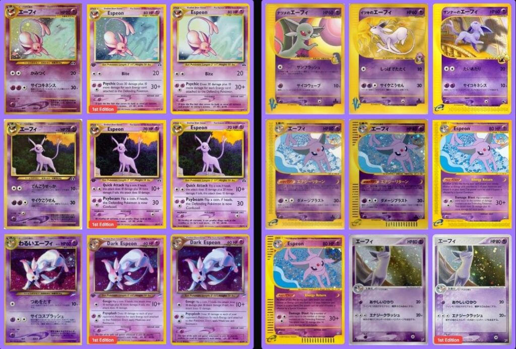 Attempting for an Espeon master set in English, Japanese, and Chinese. Am I missing something?