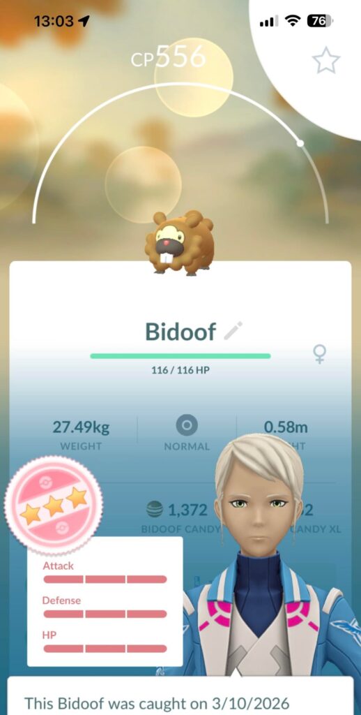 Hundo Bidoof and Shundo Pikachu a few hours apart