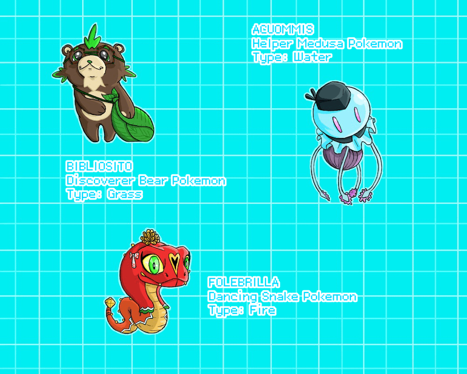 Some fakemons for my Pokedex based on Argentina