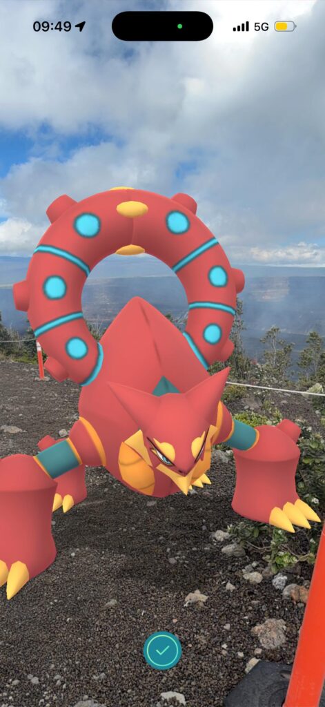 Caught my Volcanion on the rim of an active volcano