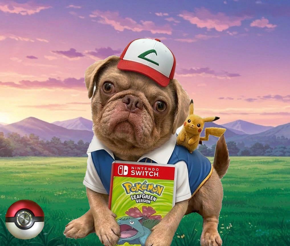 My Pug, Rufus C.T. Pugsley has decided to become a Pokémon Trainer - 🐾🌿 Who would your starter be? 🤔🧐
