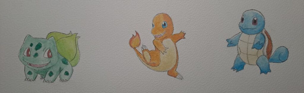 Kanto Starters water color doodles by me