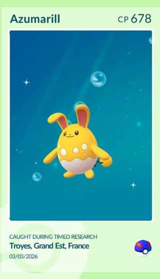 Shiny Azumarill confirmed from GBL timed research