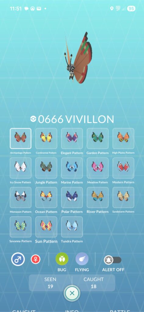 Well I evolved all the vivillon, but the line is still under the platinum medal icon?