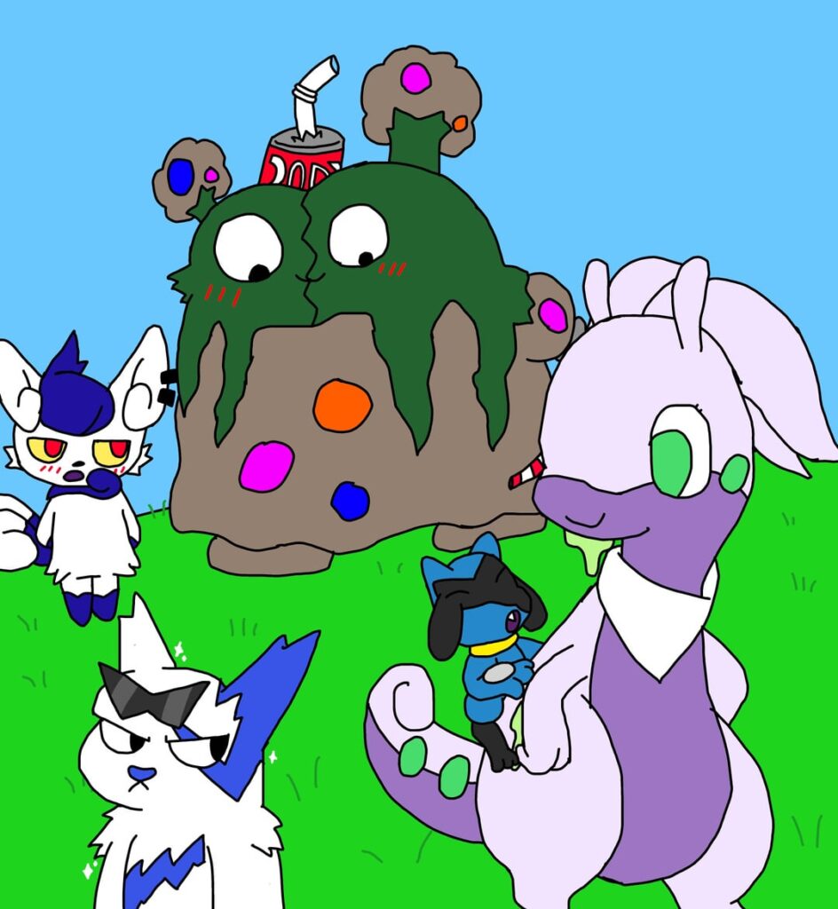 drew more stuff while shiny hunting (still no shiny eevee)