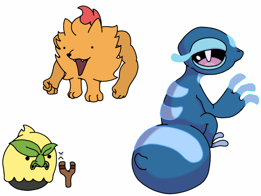 Pokemon Winds & Waves Starters; Angry Bird, Fire Fighter And Gecqua, Perfection Incarnate Herself, Gecqua [Art by Me]