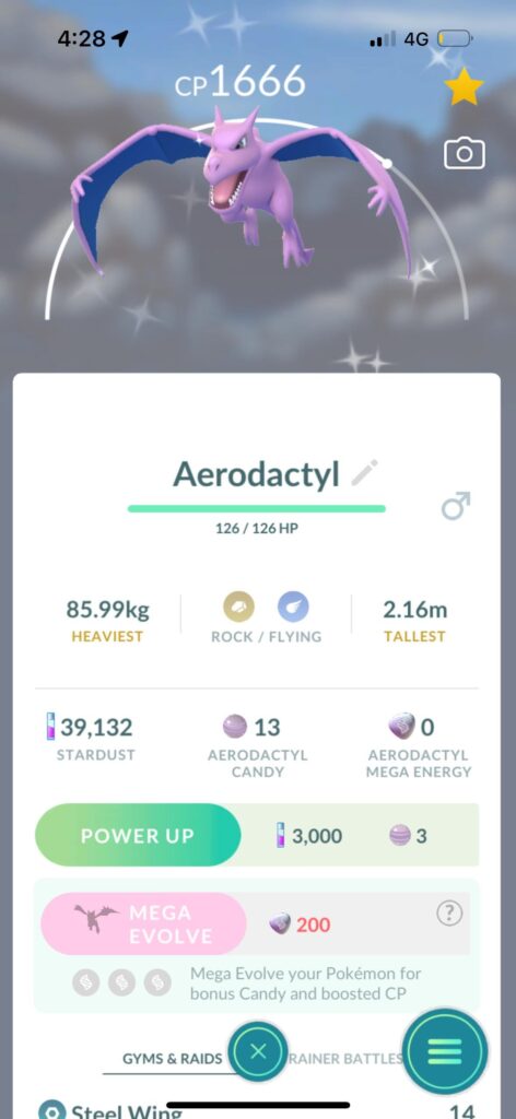 Caught my first aerodactyl and they decided to bless me.