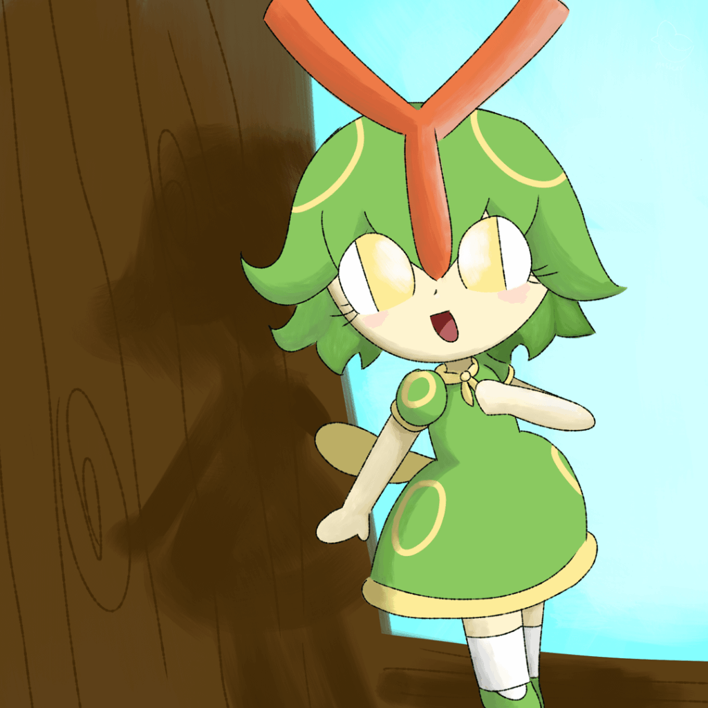 Some art I tried to make of humanized caterpie