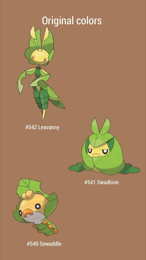 My shiny Leavanny evolution line 🍂