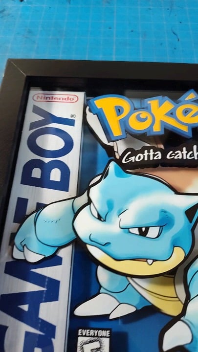 Pokemon Blue 3d cover shadowbox