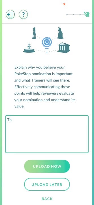 BUG: Cant put spaces in pokestop nomination.