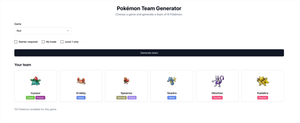 Random Team Generator
