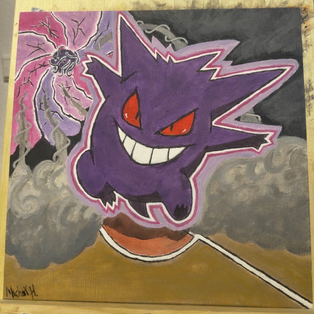 [OC] Gengar acrylic on canvas (FINISHED)