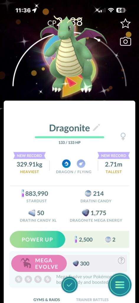 After a couple raids. A shiny w/bg