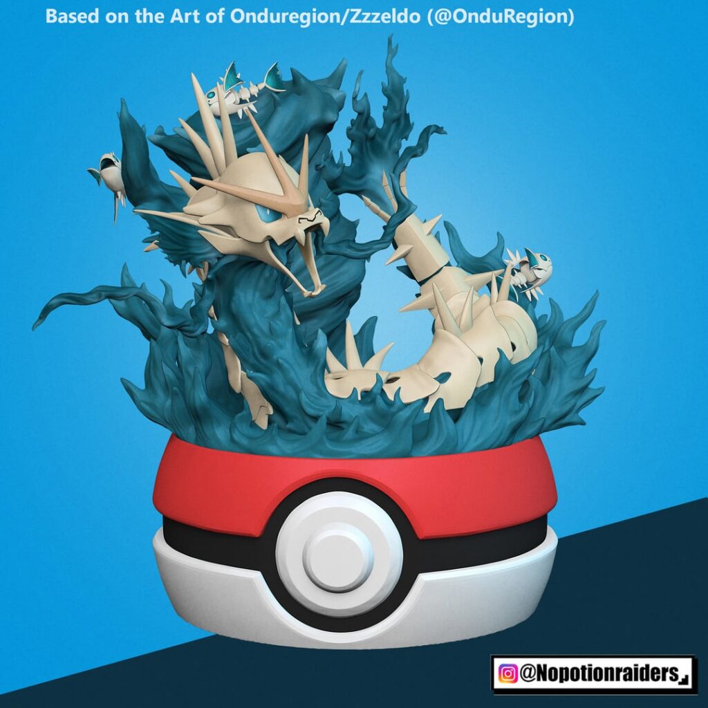 Graveyardos and Tragikarp Fakemon Diorama Fanart (By me, original concept by Onduregion/Zzzeldo)