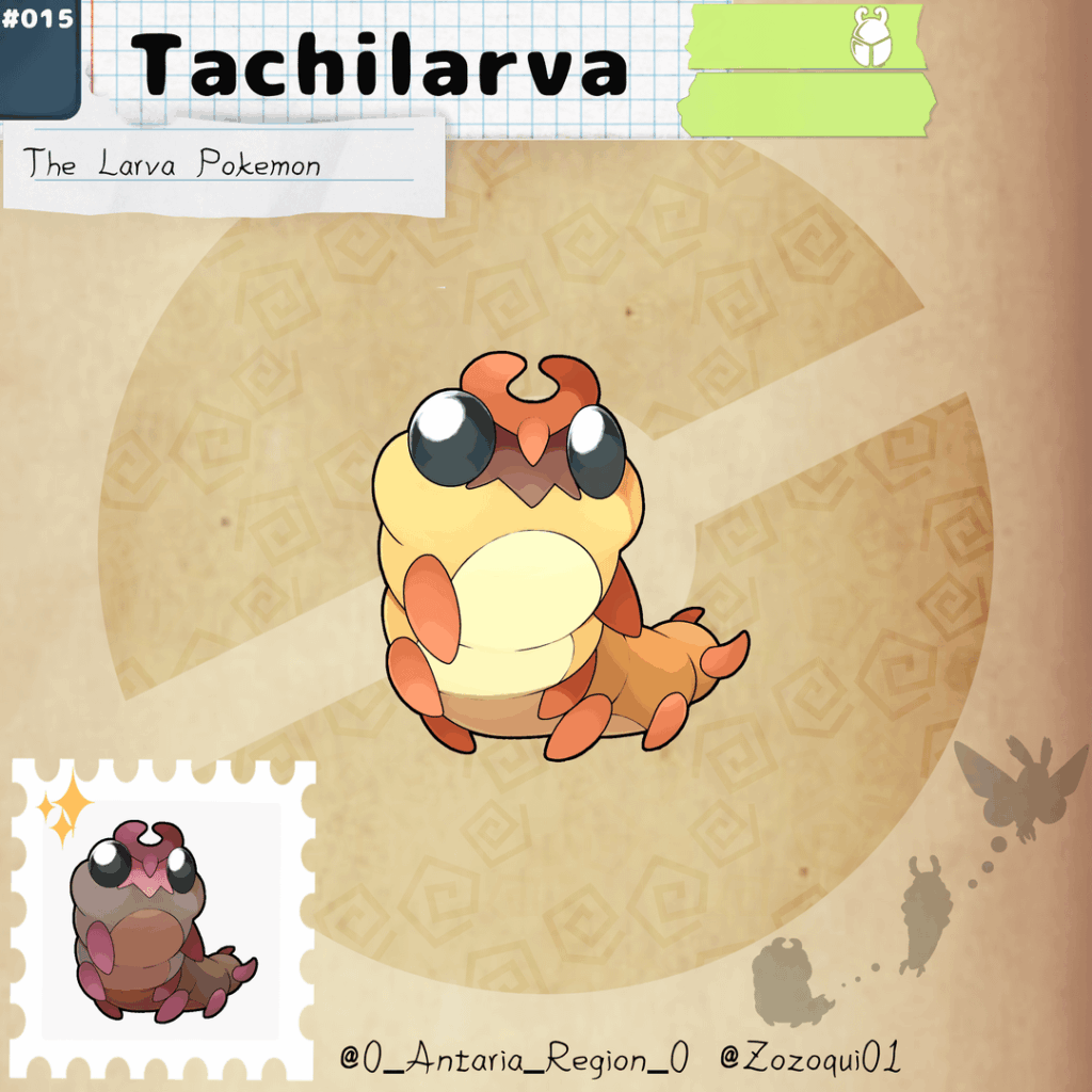 Traveling the region you'll find a lot of this little pokémon in every corner, so, why don't catch one? Meet Tachilarva and it's evolutions. The most common bug of the region