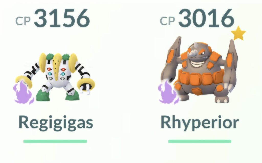 One elite charged tm. Shadow rhyperior or shadow regigigas?