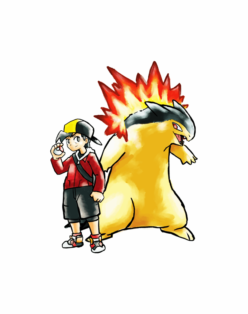 ETHAN & TYPHLOSION ILLUSTRATION
