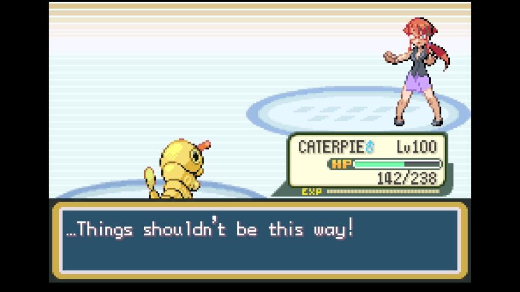 Leaf Green Switch only 1 caterpie pokemon league rematch progress.