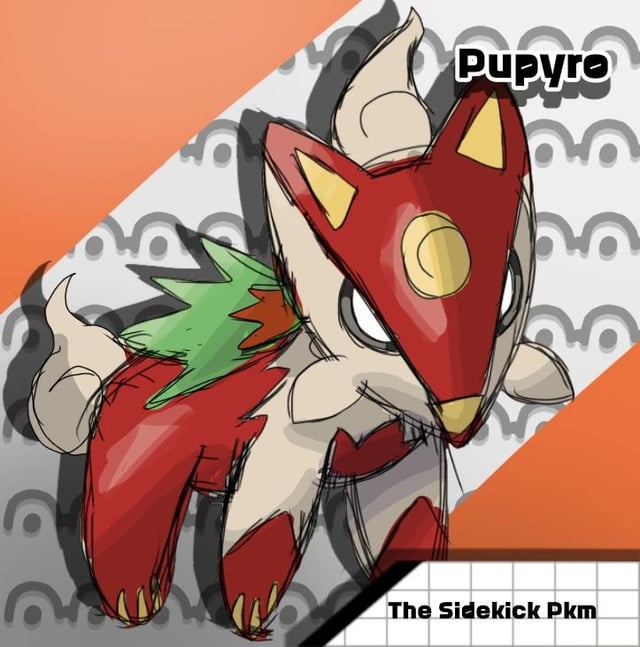 Fire Coyote Pokémon-Pupyro——->Pyrote