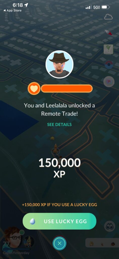 I didn’t know unlocking another remote trade with someone you are forever friends with already gave you the 150k XP again, Neat!