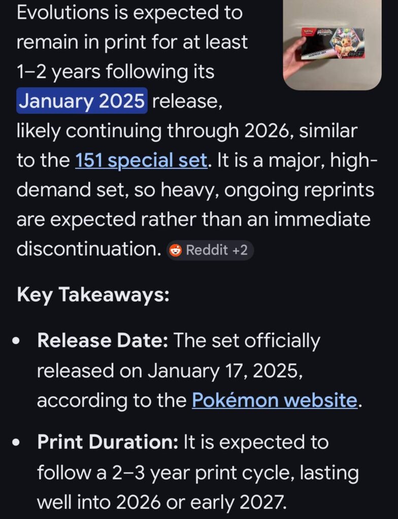 I know this will annoy people. I’m going to say it anyway, Prismatic is still in print people. We will get more product. Why are people going crazy about it? It’s not the same as 151 right now.