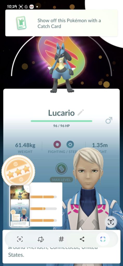 Lucario was rewarded to me by hitting rank 100 on the go pass ✅️