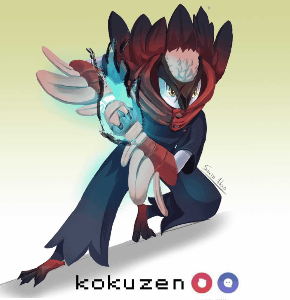 [OC] Kokuzen "Pokémon recipiente" inspirado en itadori. ¿Crees que está especie podría ser cariñosa o agresiva?