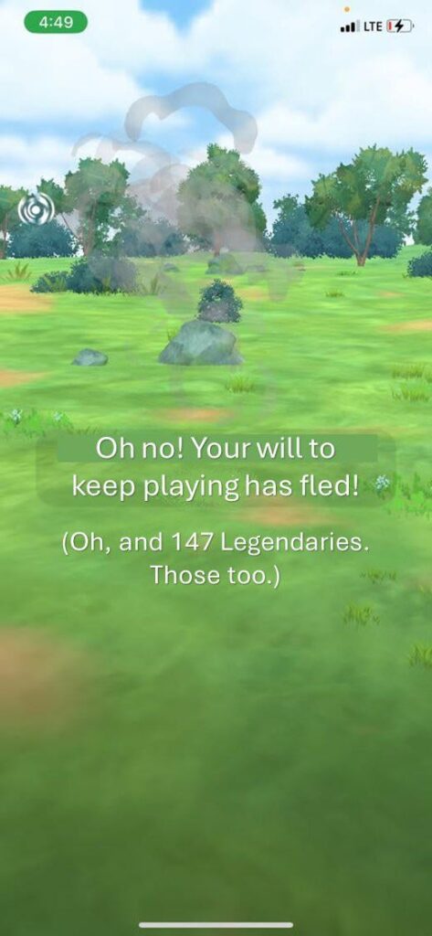 Oh no! Your will to keep wasting Incense has fled!