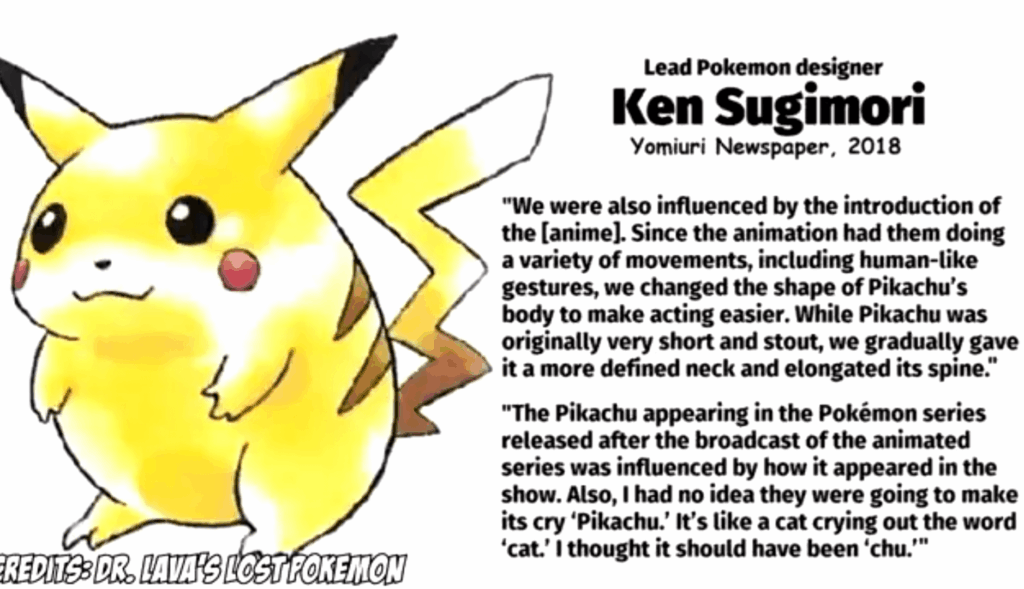 Ken Sugimori on why Pikachu slimmed down