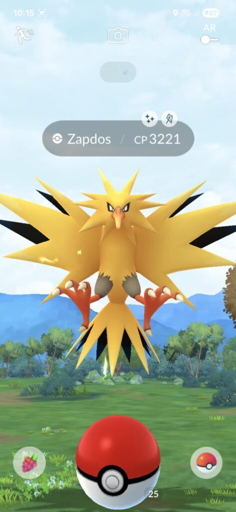Shiny Zapdos in the wild!