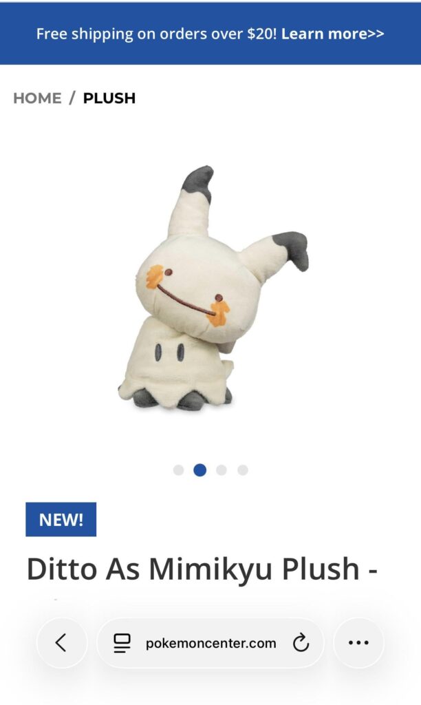 Isn’t this Pokemon Center Ditto-Mimikyu incorrect?