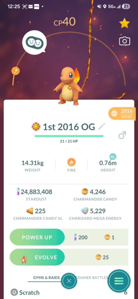 After 10 years my OG Charmander and I are finally Best Buddies!