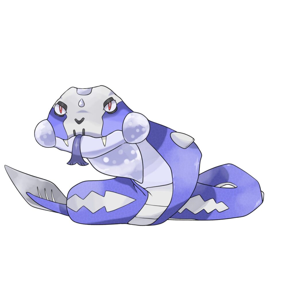 [OC] any ideas for this water/dark anaconda pokemon name?