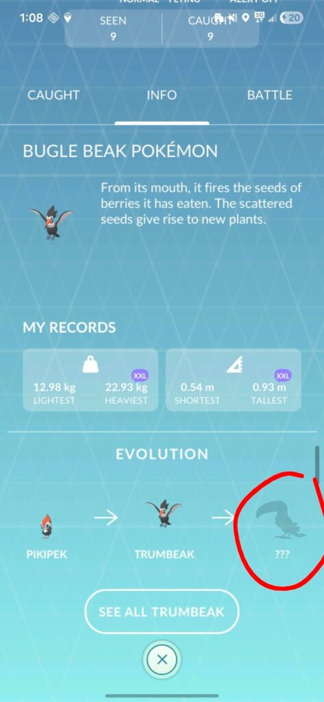 Question Marks for Registered Thrumbeak Evolve?