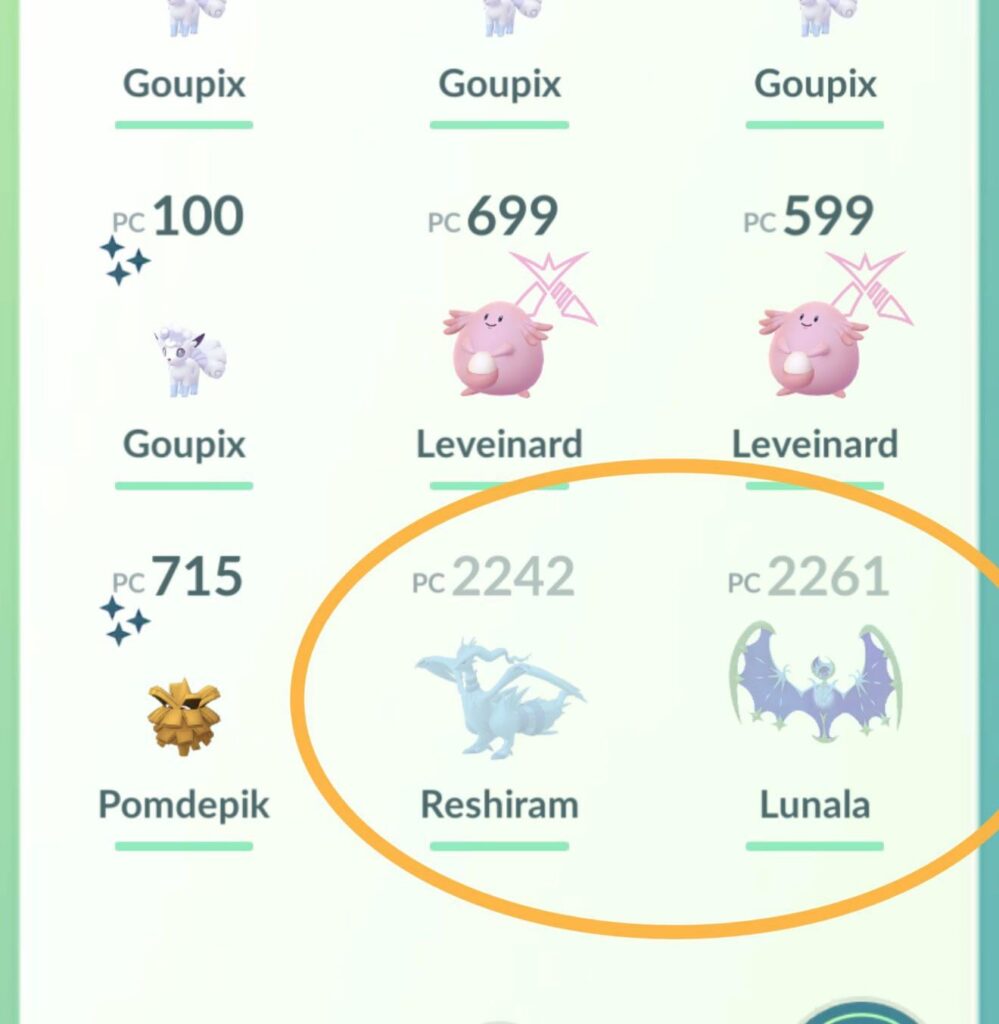 Any filter to search for grayed-out (fused) Pokémon in the box?