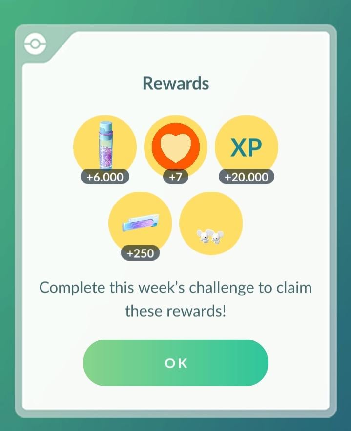New Weekly Challenge, now rewarding 250 Link Charges (was 600 for Kalos Tour)