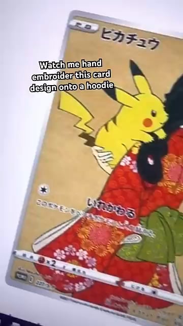 Embroidered a Favorite Pikachu Promo onto my hoodie!