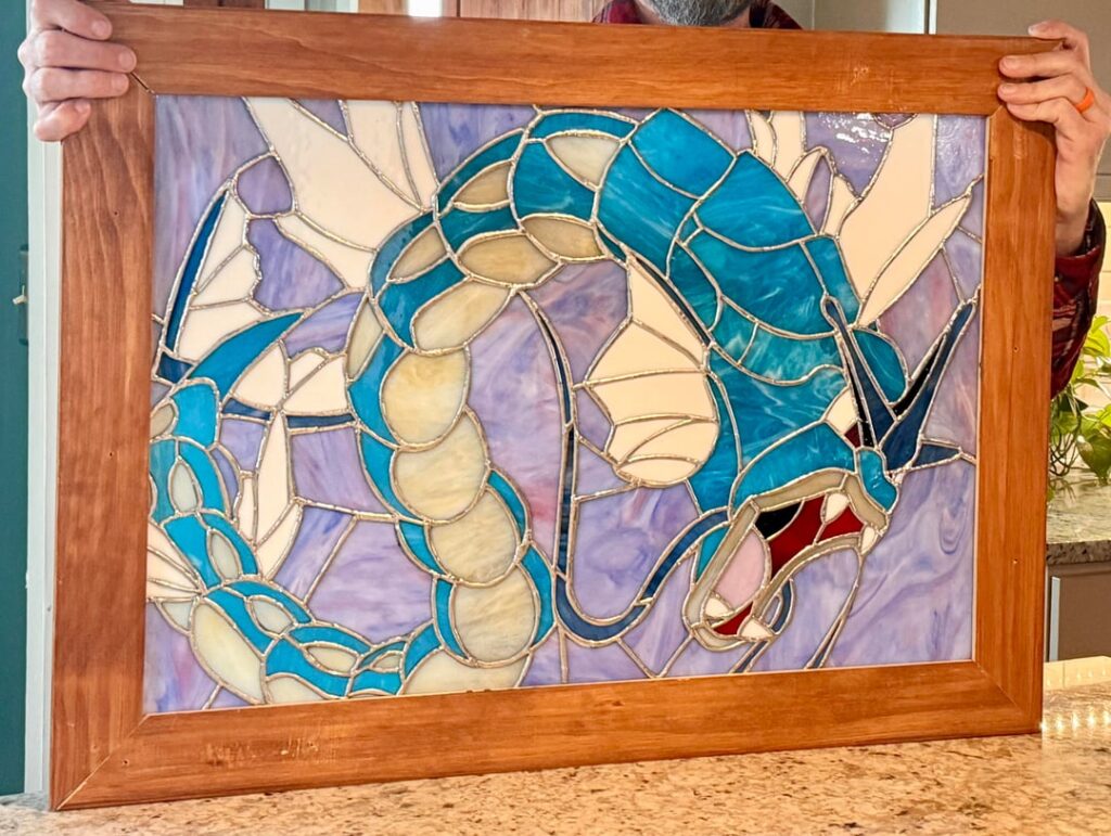 Giant stained glass Gyarados!