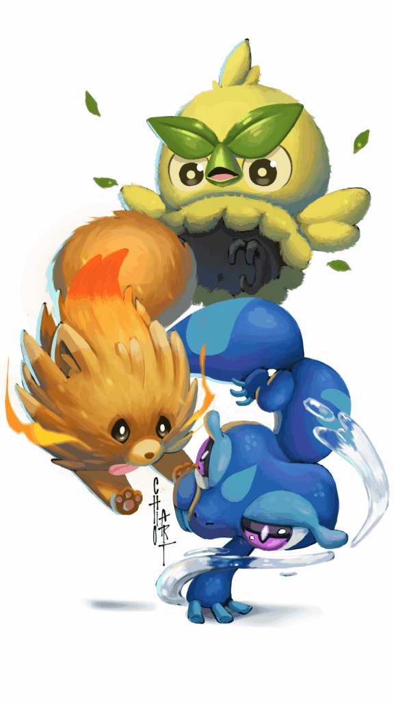 🍃Gen 10 Starters FanArt🏄‍♂️ I couldn't pick a favorite, so I did all three (OC)