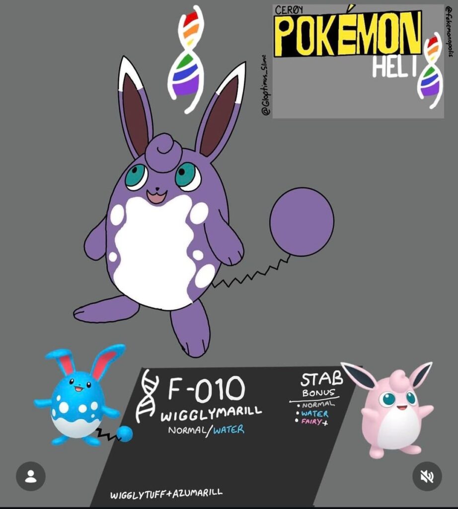 [OC] Wigglytuff + Azumarill fusion